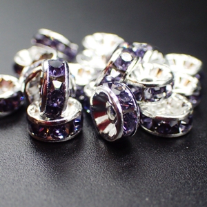 6mm Rhinestone Rondelle-Tanzanite (pkt of 20)